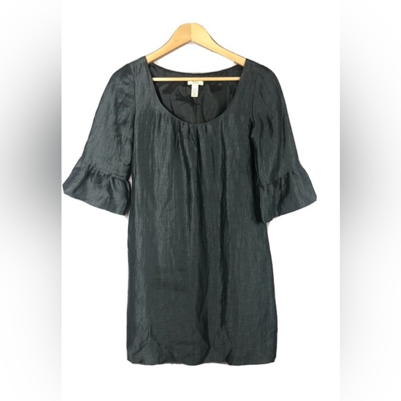 J. Crew Dresses & Skirts - J. Crew Dark Grey Dupioni Silk Blend Shift Dress / Pockets - 14